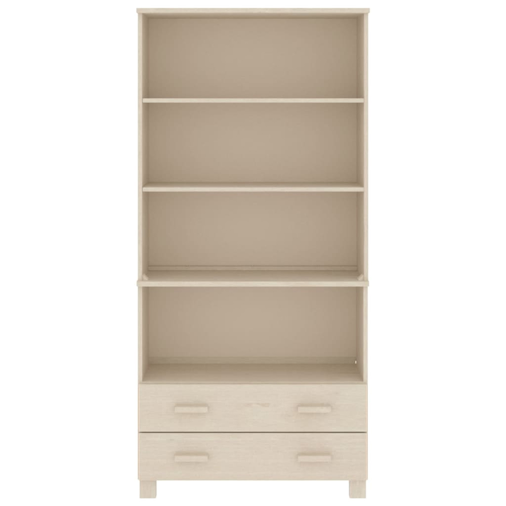 Hull Wooden Bookcase Wide With 2 Drawers In Brown