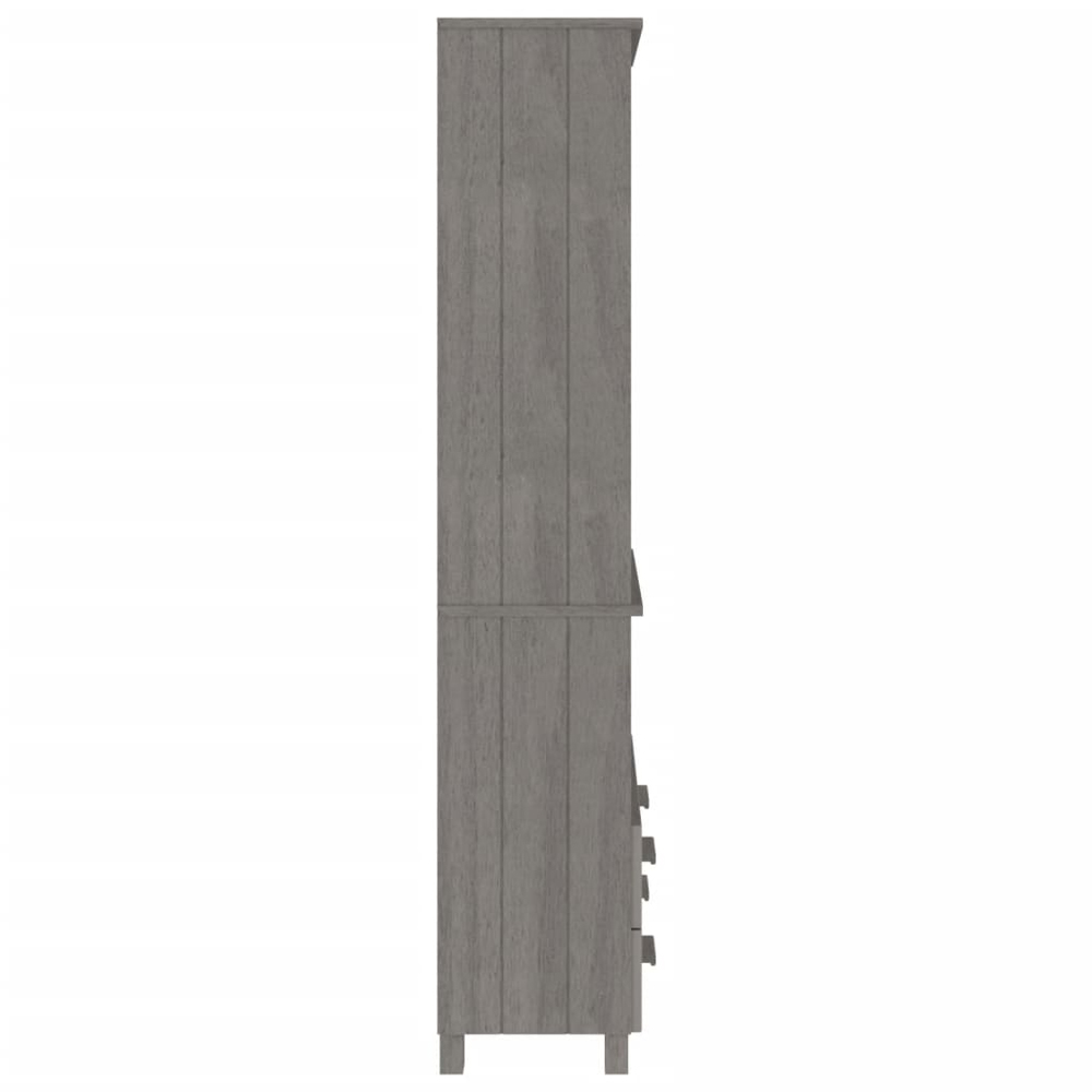 Hull Wooden Bookcase Wide With 2 Drawers In Light Grey