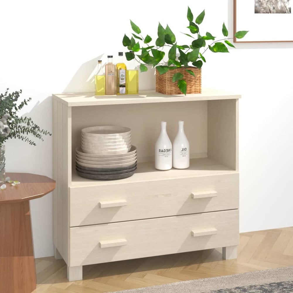 Read more about Hull wooden chest of 2 drawers with 1 shelf in brown