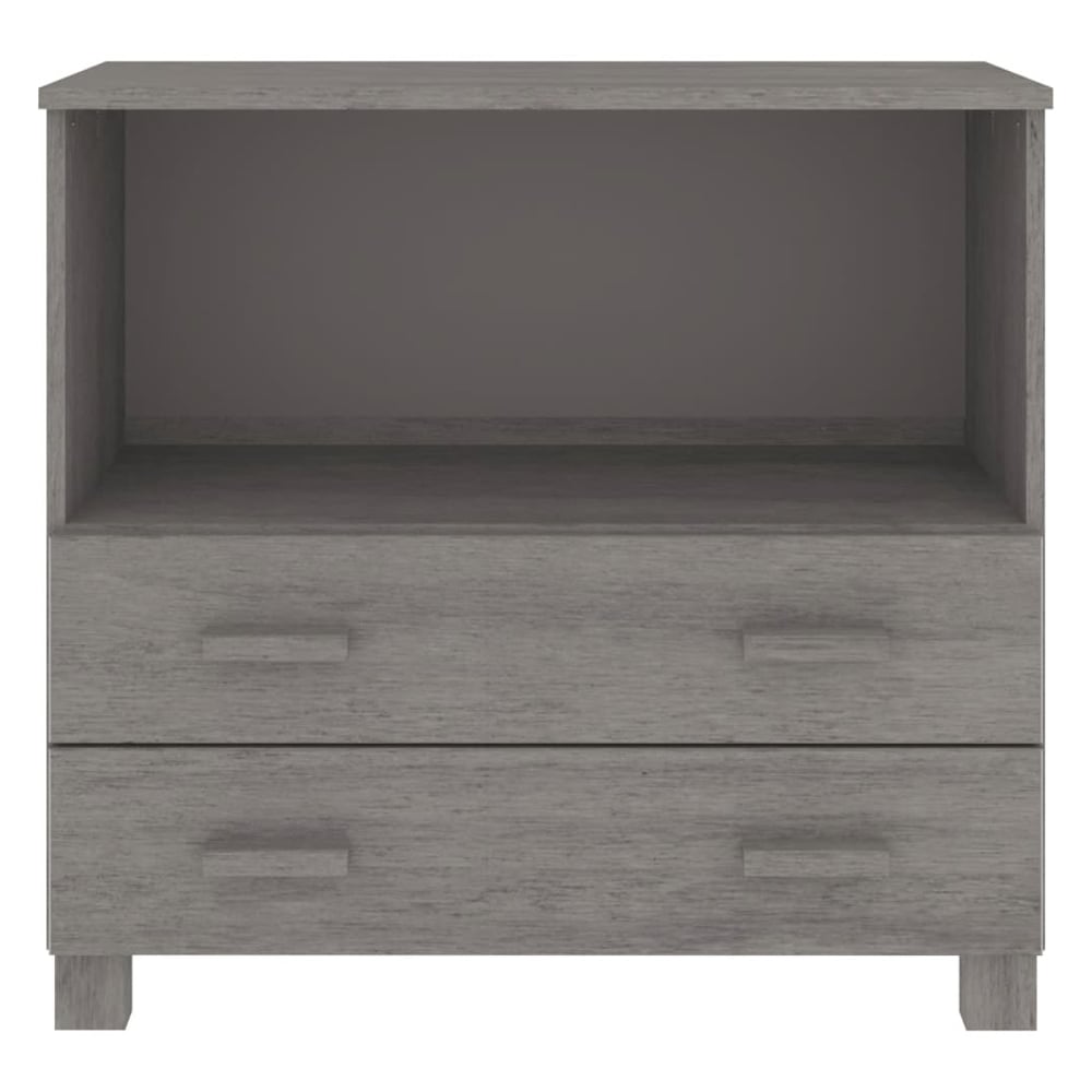Hull Wooden Chest Of 2 Drawers With 1 Shelf In Light Grey