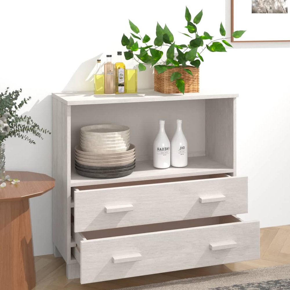 Hull Wooden Chest Of 2 Drawers With 1 Shelf In White