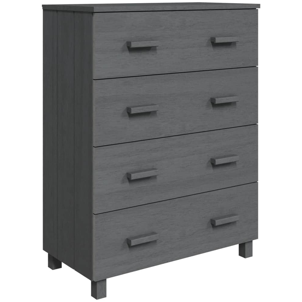 Hull Wooden Chest Of 4 Drawers In Dark Grey