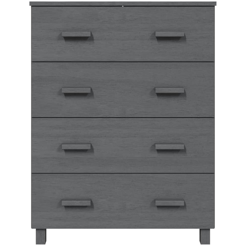 Hull Wooden Chest Of 4 Drawers In Dark Grey