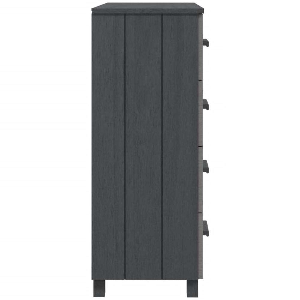 Hull Wooden Chest Of 4 Drawers In Dark Grey