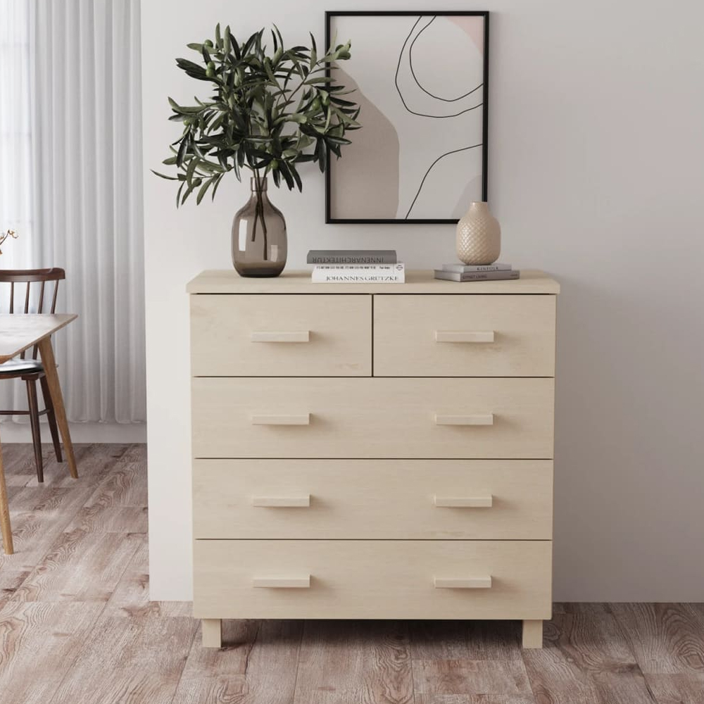 Read more about Hull wooden chest of 5 drawers in brown