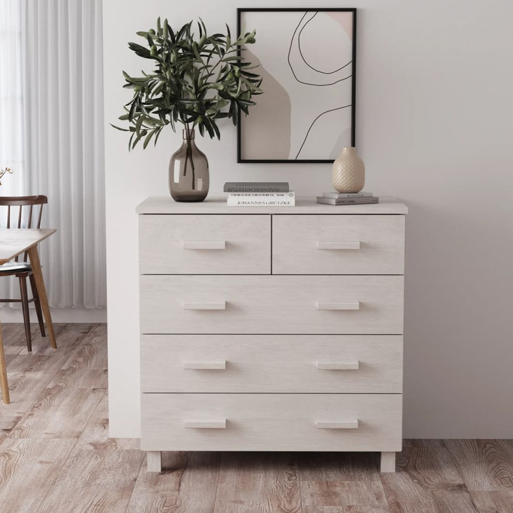 Read more about Hull wooden chest of 5 drawers in white