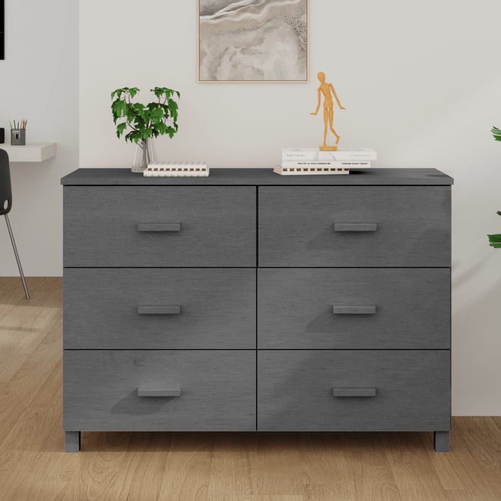 Read more about Hull wooden chest of 6 drawers in dark grey