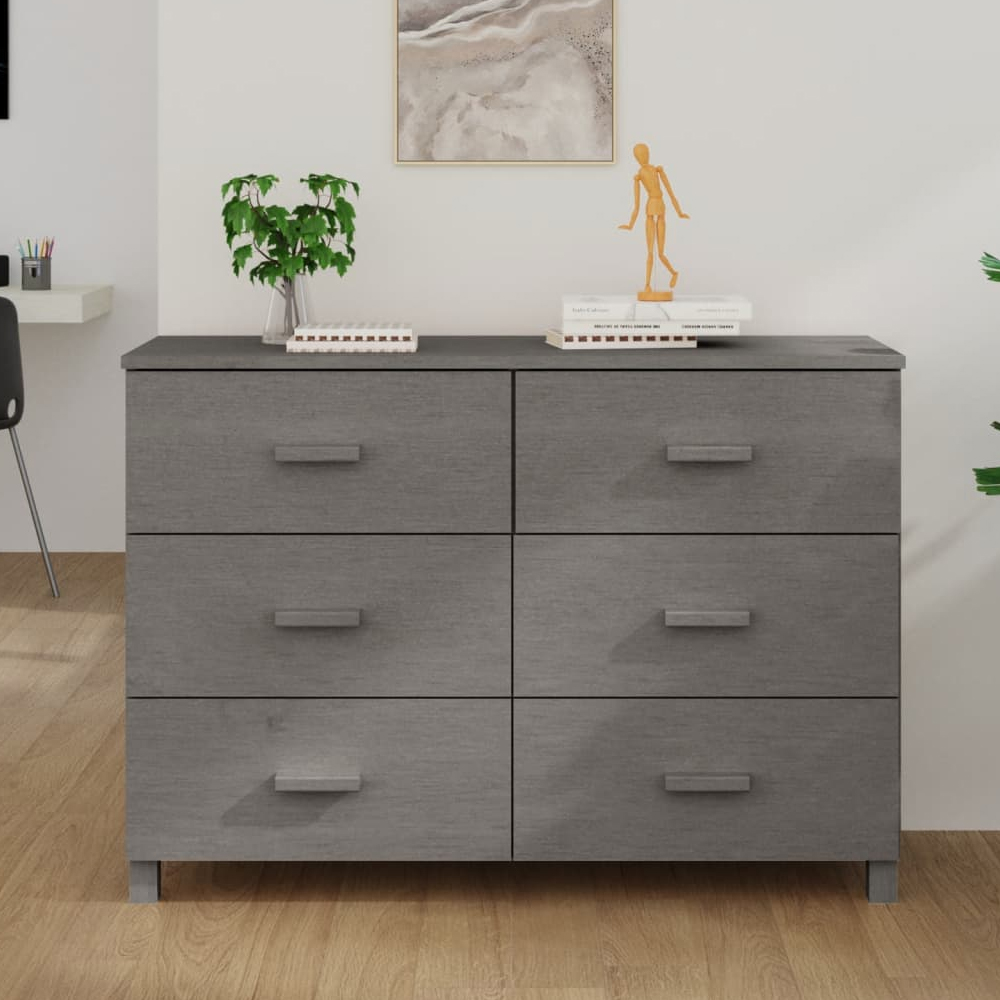 Read more about Hull wooden chest of 6 drawers in light grey