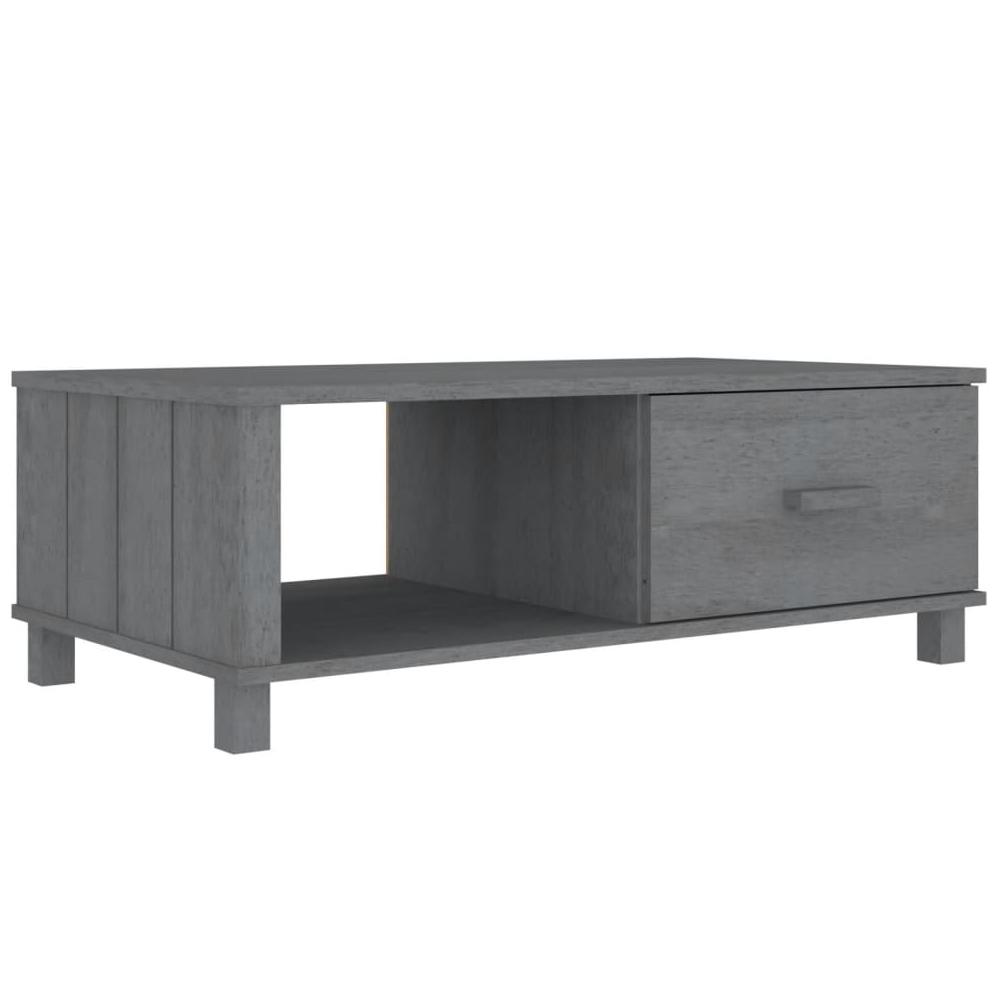 Hull Wooden Coffee Table With 1 Drawer In Dark Grey