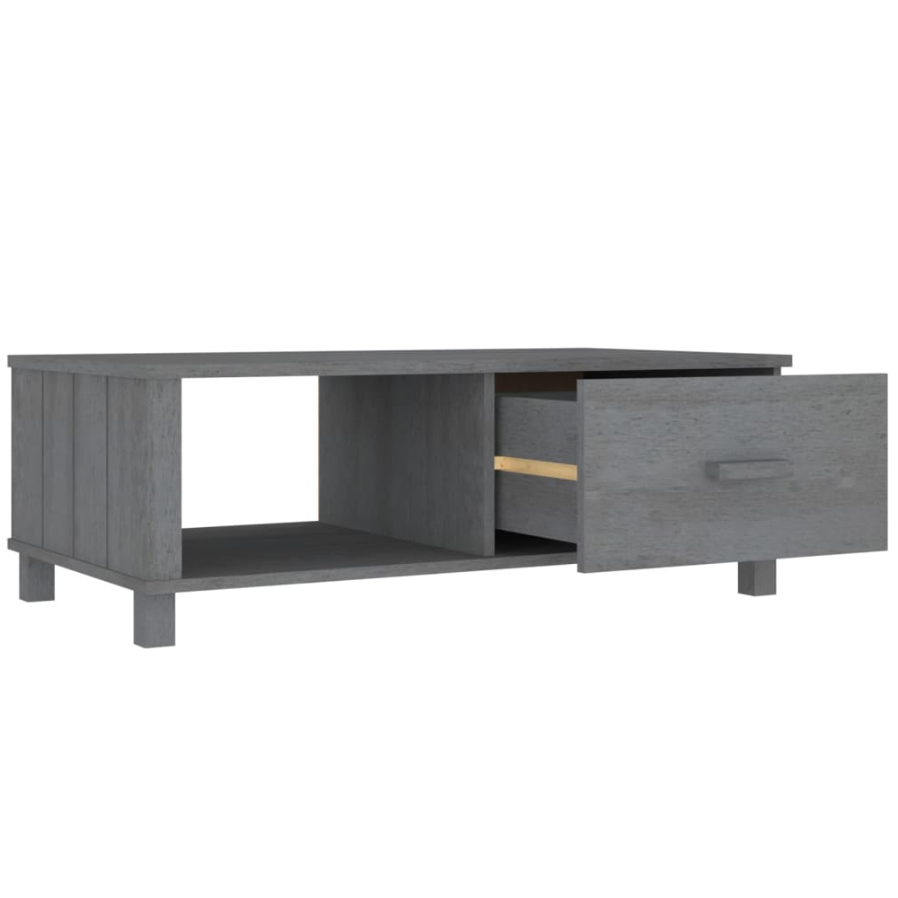 Hull Wooden Coffee Table With 1 Drawer In Dark Grey