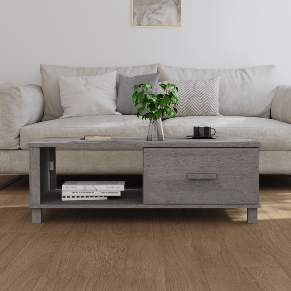 Read more about Hull wooden coffee table with 1 drawer in light grey