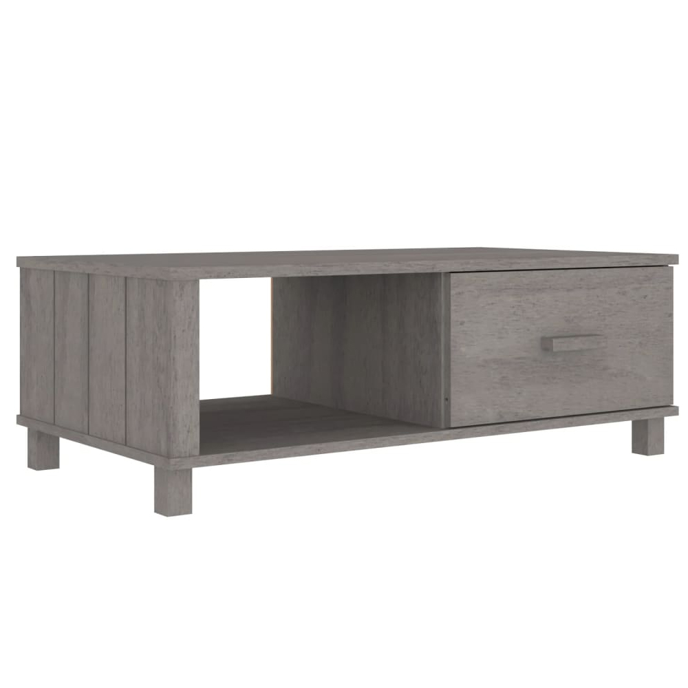 Hull Wooden Coffee Table With 1 Drawer In Light Grey