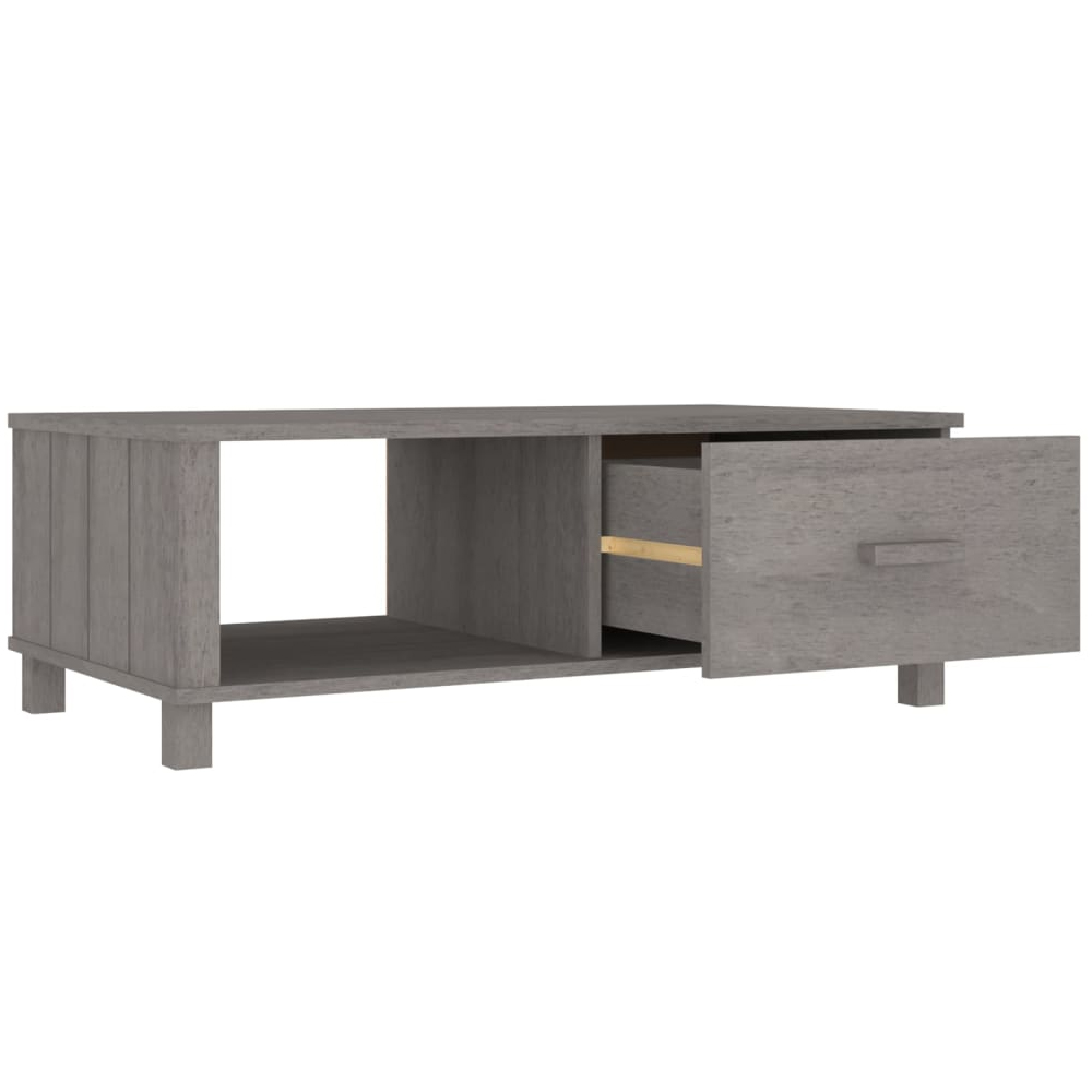 Hull Wooden Coffee Table With 1 Drawer In Light Grey