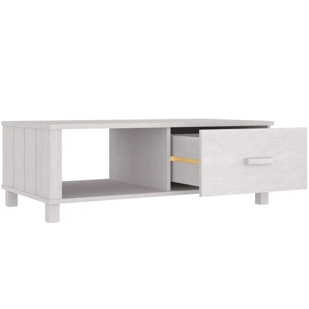 Hull Wooden Coffee Table With 1 Drawer In White