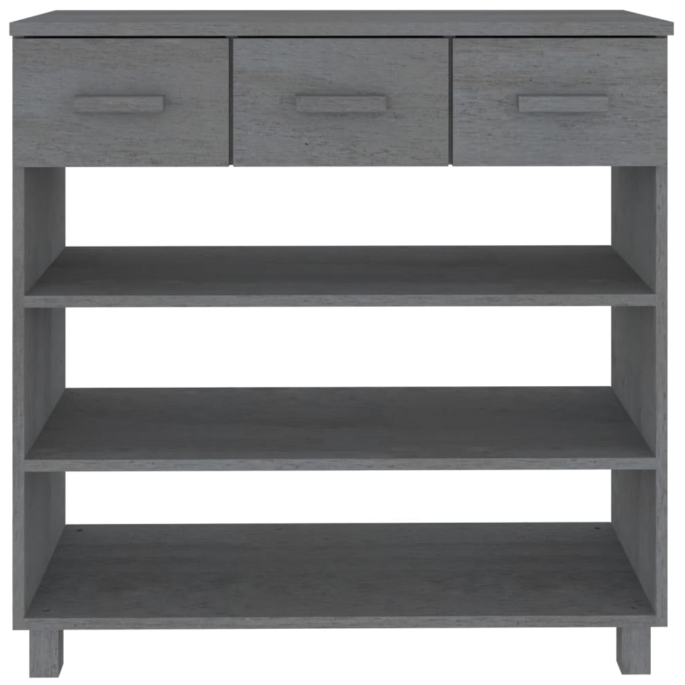 Hull Wooden Console Table With 3 Drawer In Dark Grey