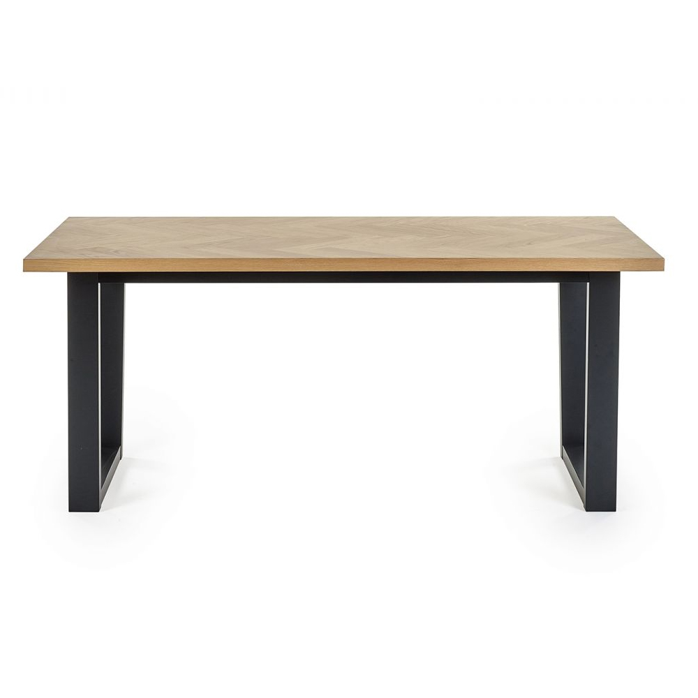 Hull Wooden Dining Table With Black Legs In Oak
