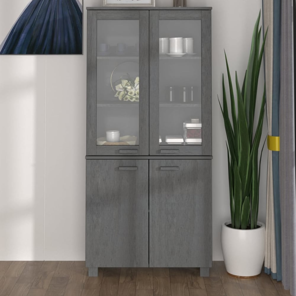 Read more about Hull wooden display cabinet with 4 doors in dark grey
