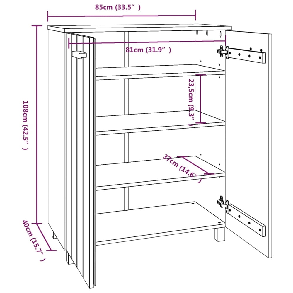 Hull Wooden Shoe Storage Cabinet 2 Doors In Light Grey