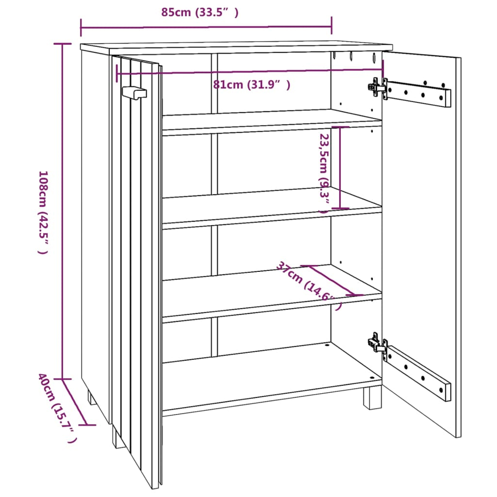Hull Wooden Shoe Storage Cabinet 2 Doors In White