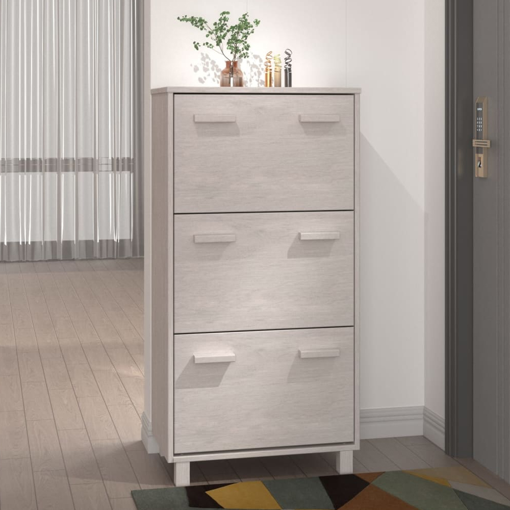 Read more about Hull wooden shoe storage cabinet with 3 drawers in white