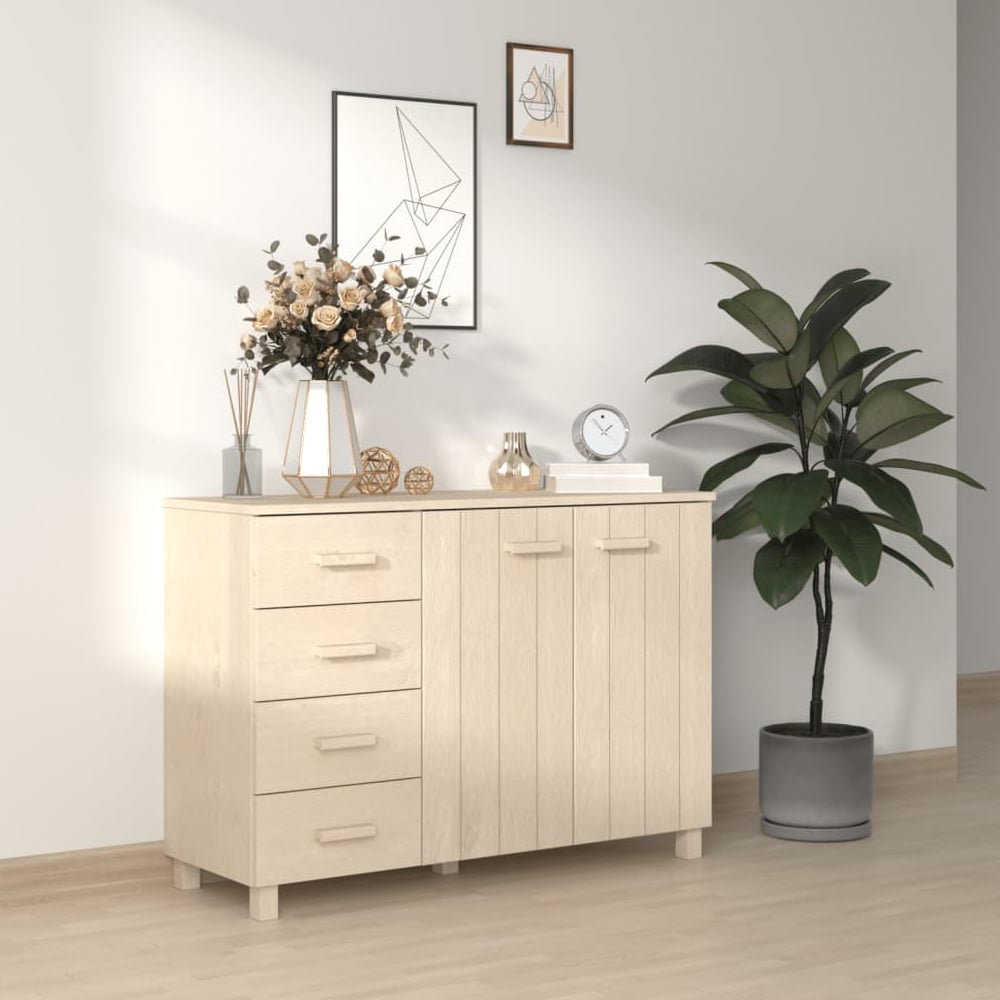 Read more about Hull wooden sideboard with 2 doors 4 drawers in brown