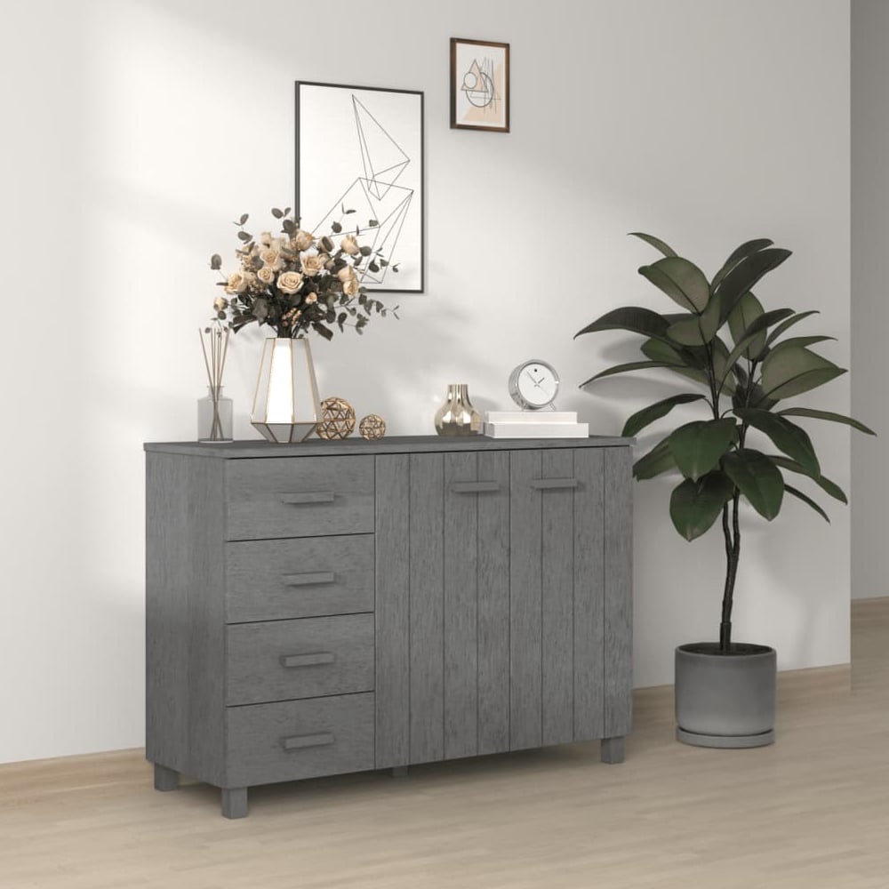 Read more about Hull wooden sideboard with 2 doors 4 drawers in dark grey