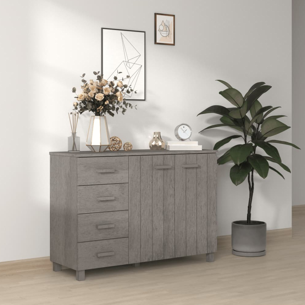 Read more about Hull wooden sideboard with 2 doors 4 drawers in light grey