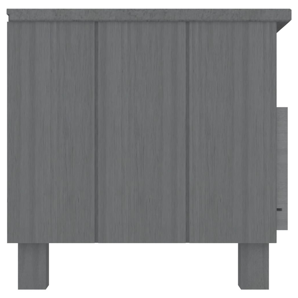 Hull Wooden TV Stand With 2 Drawers In Dark Grey