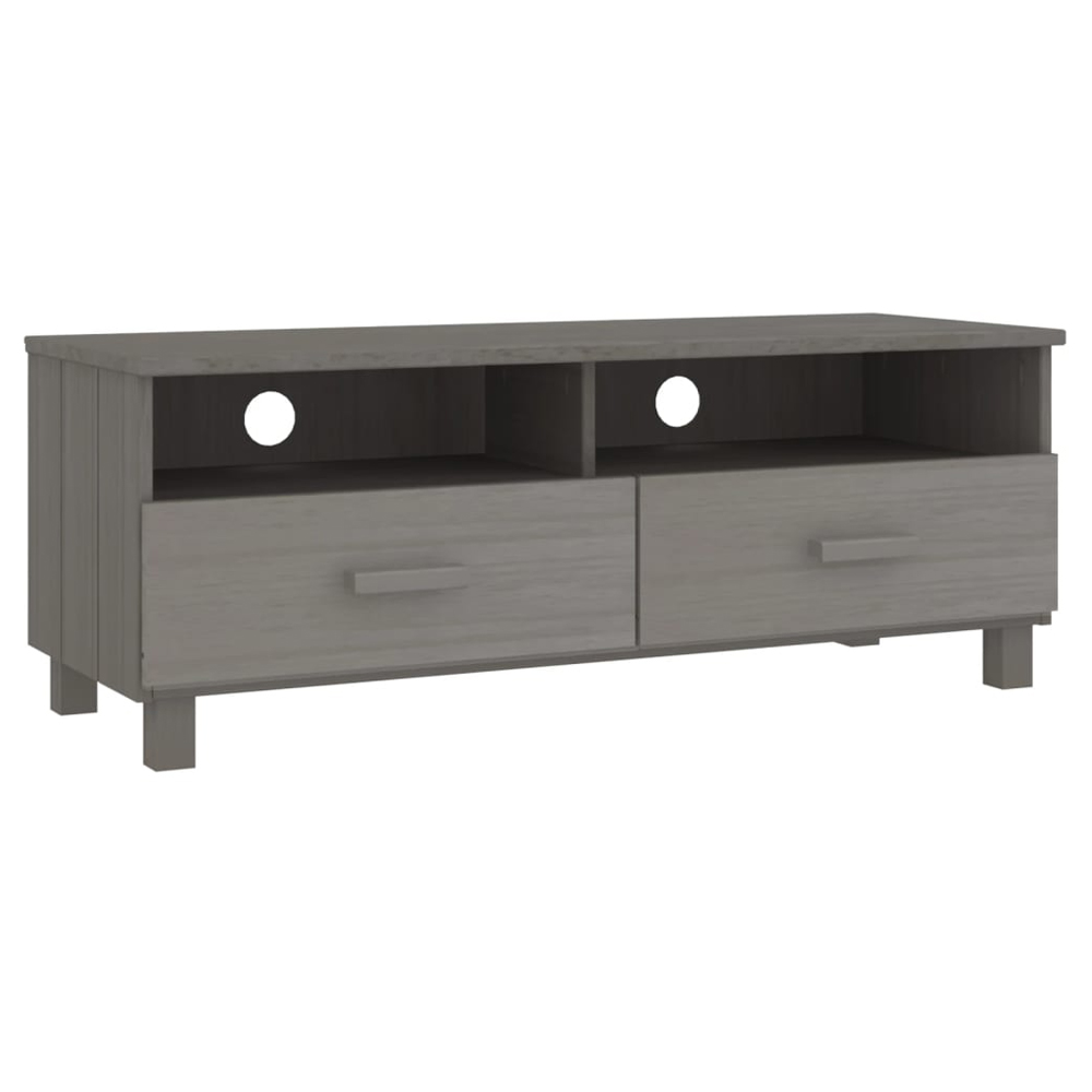 Hull Wooden TV Stand With 2 Drawers In Light Grey