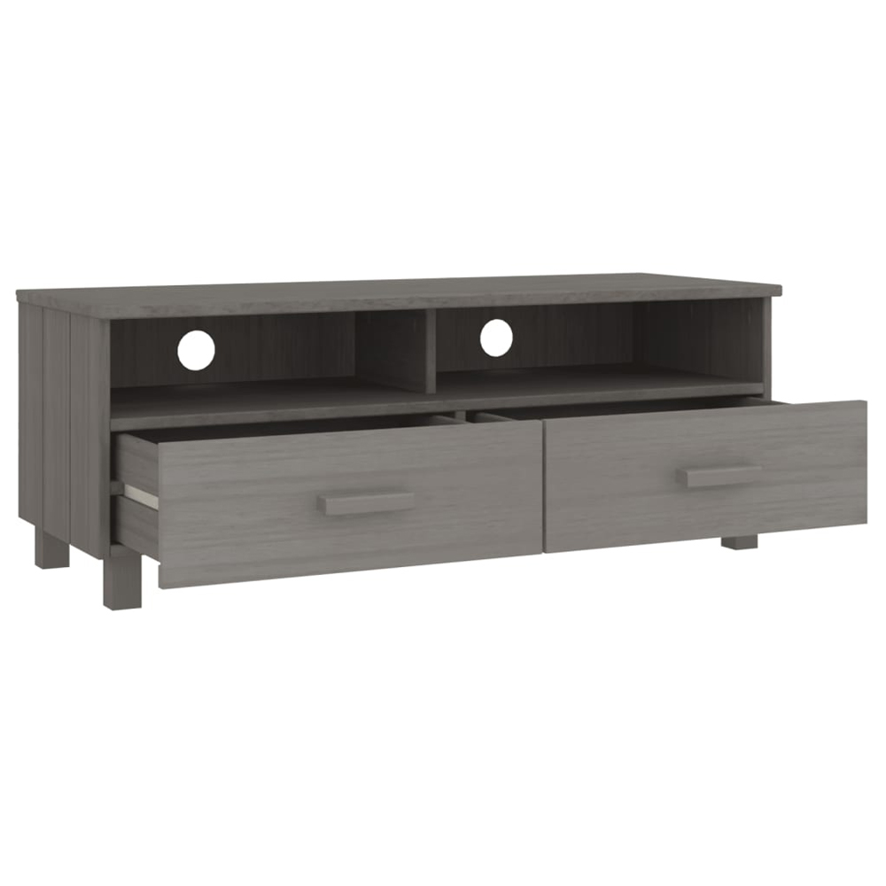 Hull Wooden TV Stand With 2 Drawers In Light Grey