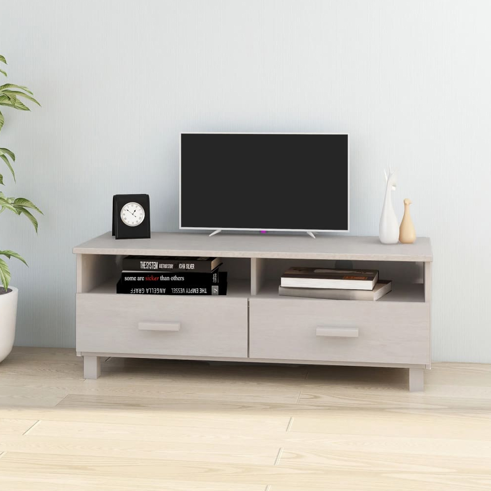 Read more about Hull wooden tv stand with 2 drawers in white