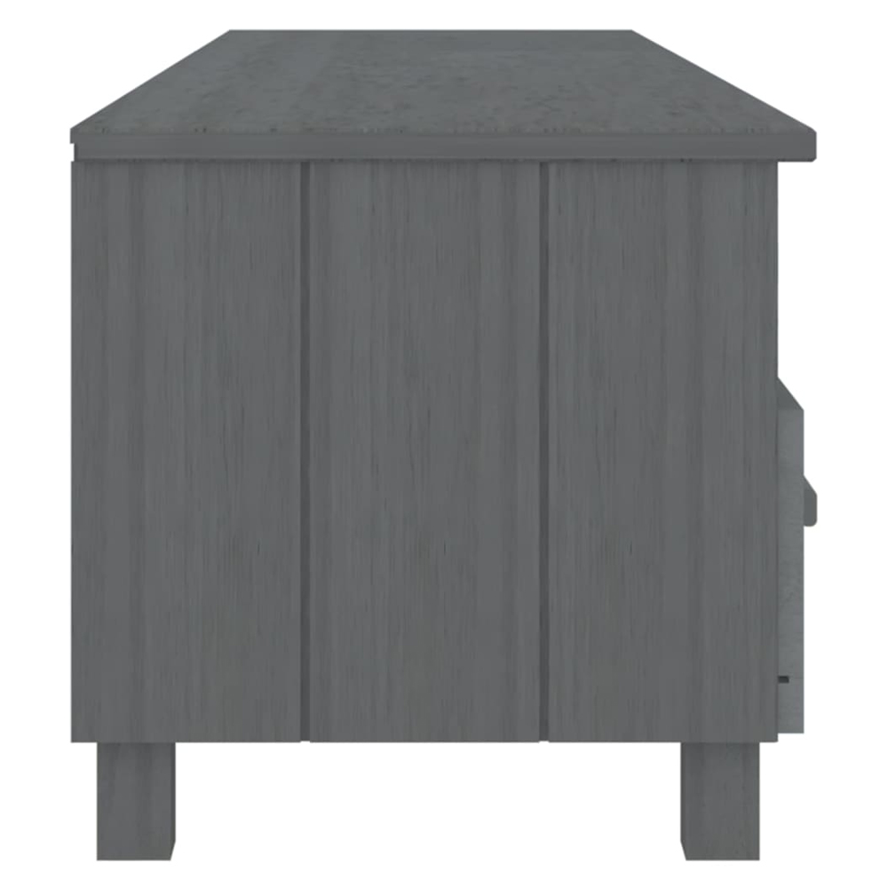 Hull Wooden TV Stand With 3 Drawers In Dark Grey