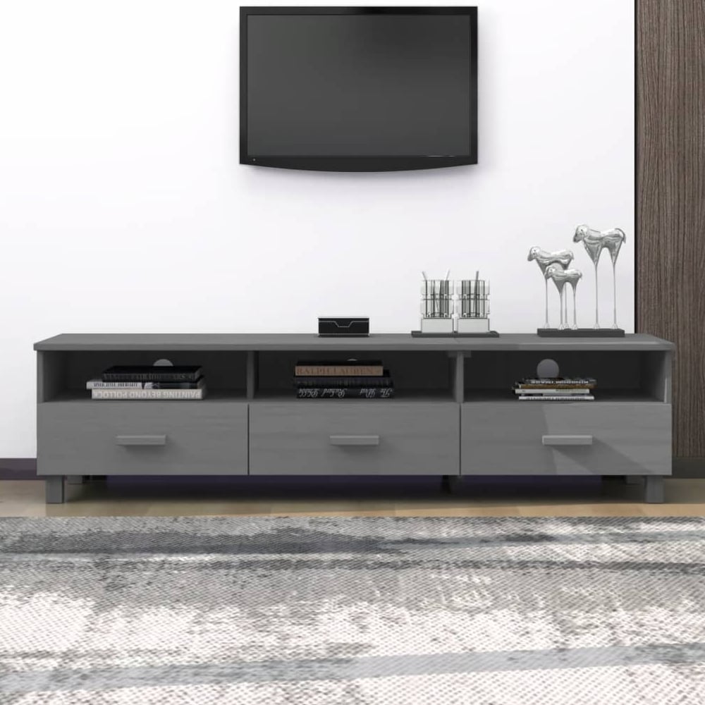 Read more about Hull wooden tv stand with 3 drawers in dark grey