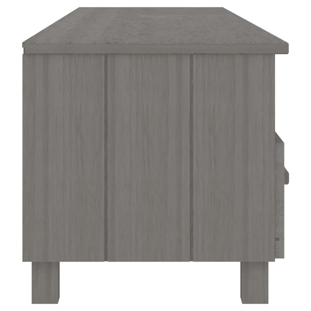 Hull Wooden TV Stand With 3 Drawers In Light Grey