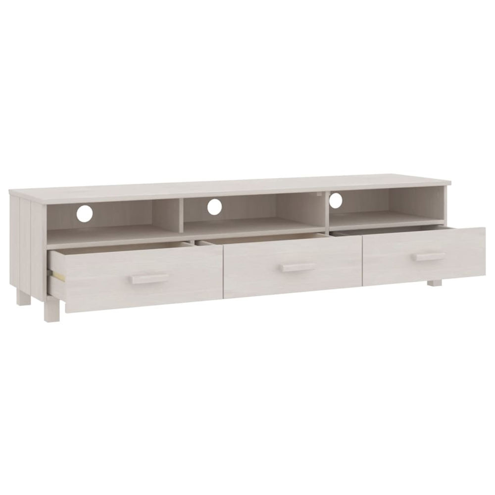 Hull Wooden TV Stand With 3 Drawers In White