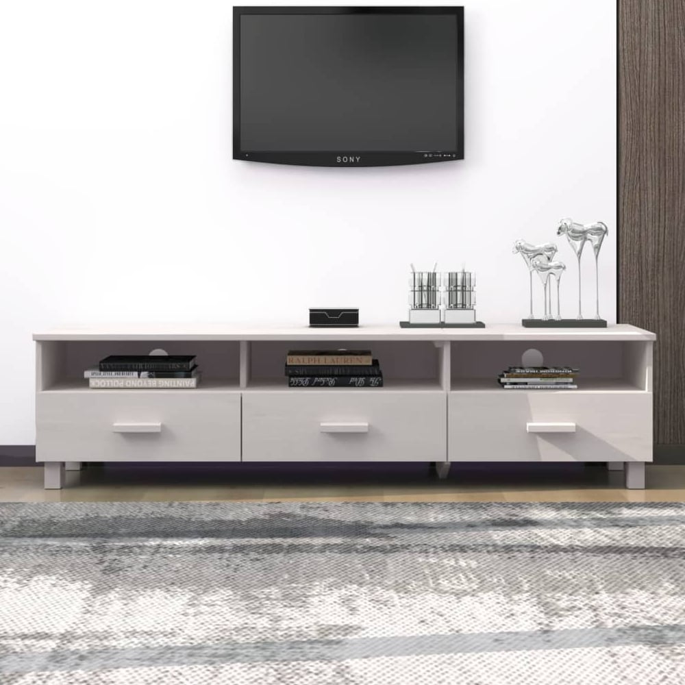 Hull Wooden TV Stand With 3 Drawers In White