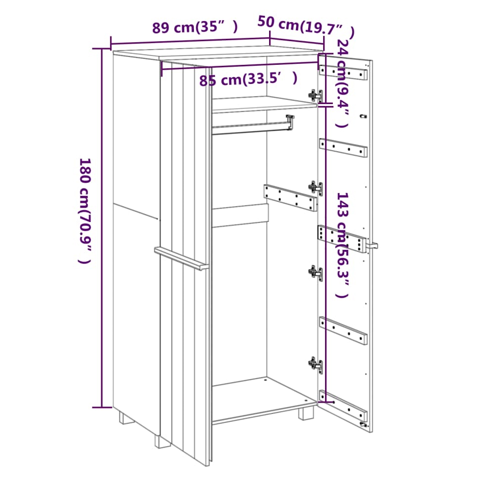 Hull Wooden Wardrobe With 2 Doors In Brown
