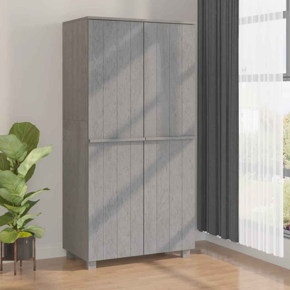 Read more about Hull wooden wardrobe with 2 doors in light grey