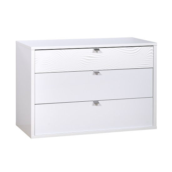 Hummer Chest Of Drawers In White With Three Drawers