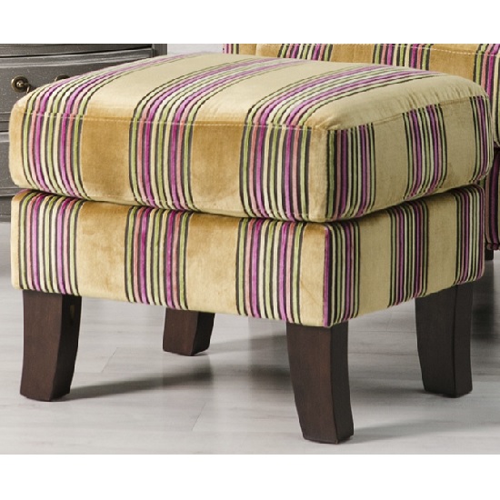 Humphrey Fabric Footstool In Gold With Wooden Feet Furniture in Fashion