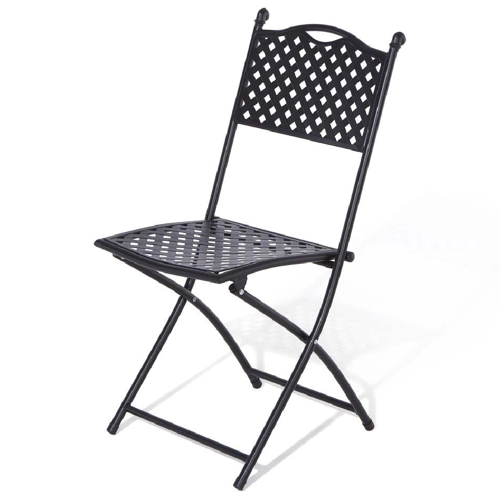 Hunstanton Metal Garden Bistro Set In Black