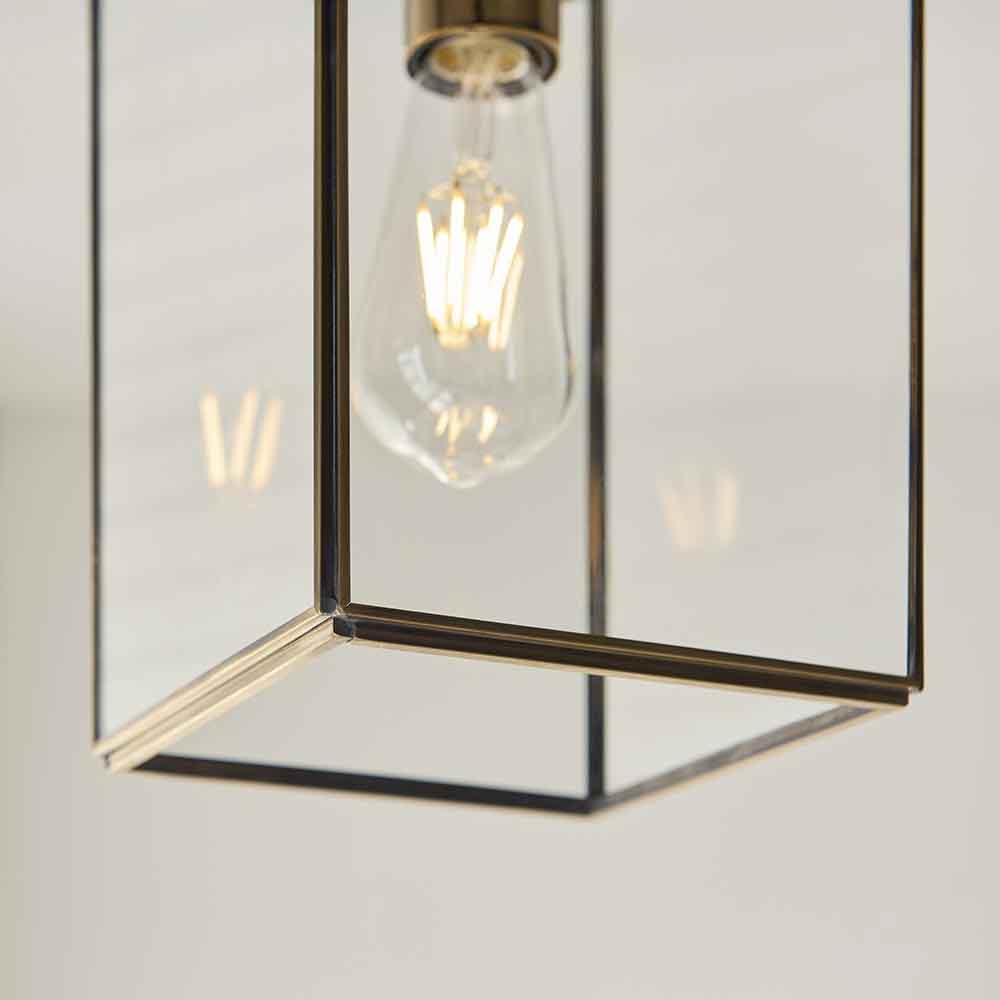 Huntley Large Metal Ceiling Pendant Light in Brushed Aged Brass