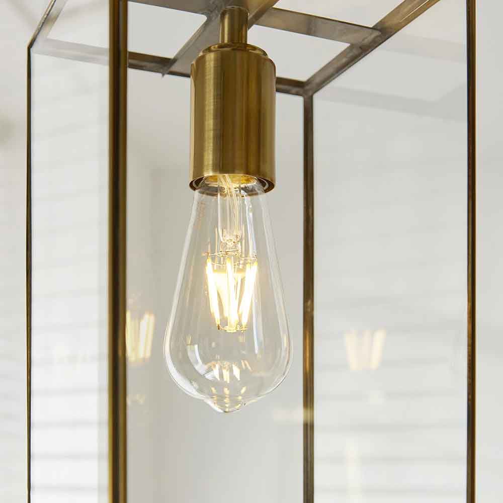 Huntley Large Metal Ceiling Pendant Light in Brushed Aged Brass