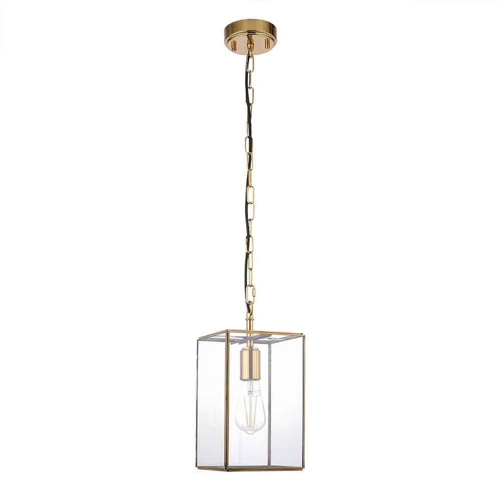 Huntley Large Metal Ceiling Pendant Light in Brushed Aged Brass