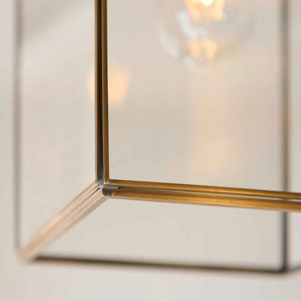Huntley Small Metal Ceiling Pendant Light in Brushed Aged Brass