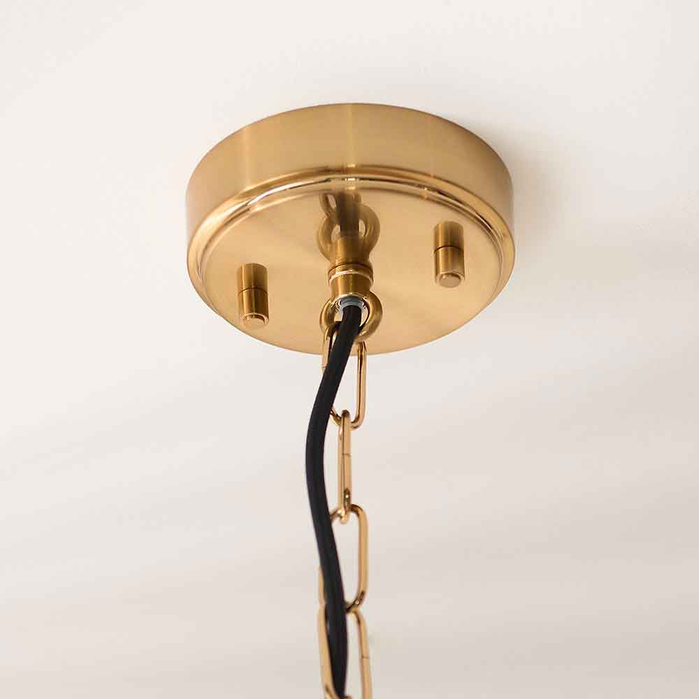 Huntley Small Metal Ceiling Pendant Light in Brushed Aged Brass