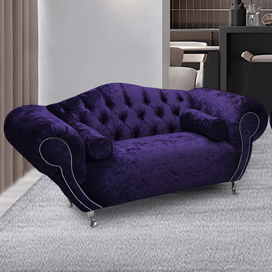 Read more about Huron malta plush velour fabric 2 seater sofa in ameythst