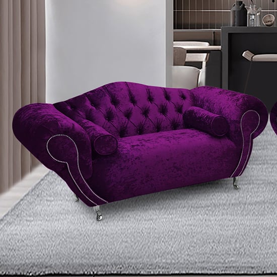 Read more about Huron malta plush velour fabric 2 seater sofa in boysenberry