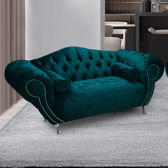 Read more about Huron malta plush velour fabric 2 seater sofa in emerald