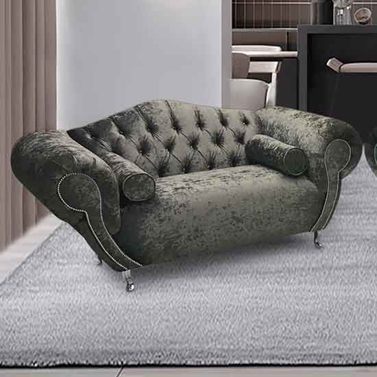 Read more about Huron malta plush velour fabric 2 seater sofa in putty